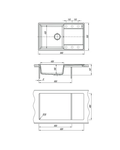 Кухонная мойка Lemark Imandra 840 9910032 Бежевая