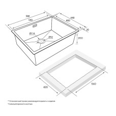 Кухонная мойка Paulmark Next 58 PM215844-BS Брашированная сталь