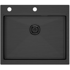 Кухонная мойка Paulmark Brim-Pro 59 PM705951-GM Вороненая сталь