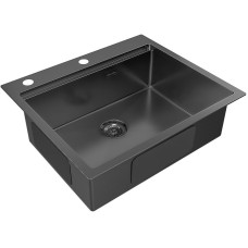 Кухонная мойка Paulmark Brim-Pro 59 PM705951-GM Вороненая сталь