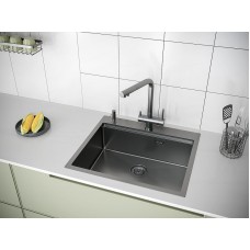 Кухонная мойка Paulmark Brim-Pro 59 PM705951-GM Вороненая сталь