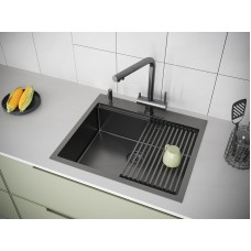 Кухонная мойка Paulmark Brim-Pro 59 PM705951-GM Вороненая сталь