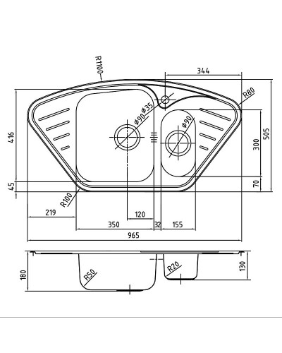 Кухонная мойка Iddis Strit 97 STR96PCi77 Хром