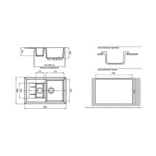 Кухонная мойка GranFest Quadro GF-Q775KL Бежевая