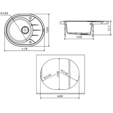 Кухонная мойка Florentina Родос-620 20.245.B0620.302 Антрацит