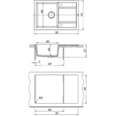 Кухонная мойка Florentina Липси-760 20.160.D0760.302 Антрацит