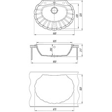 Кухонная мойка Florentina Гребешок-695 20.345.E0695.302 Антрацит
