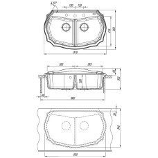 Кухонная мойка Florentina Эмилия-870 20.365.F0870.302 Антрацит