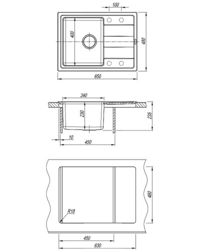 Кухонная мойка Florentina Комби-650 21.390.B0650.305 Грей