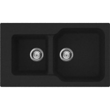 Кухонная мойка черный Tetogranit Omoikiri Maru 86-2-BL