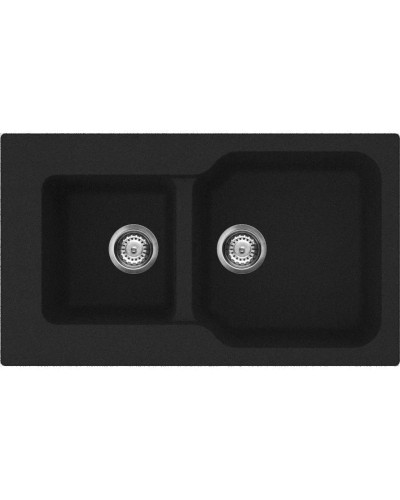 Кухонная мойка черный Tetogranit Omoikiri Maru 86-2-BL