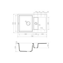Кухонная мойка шампань Tetogranit Omoikiri Sakaime 78-2-CH