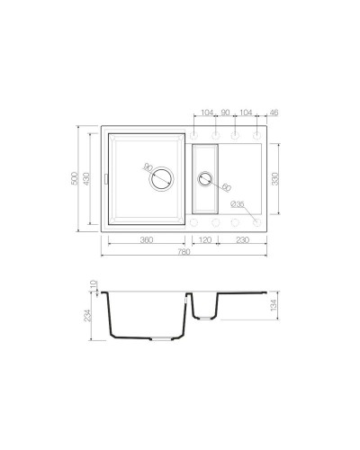 Кухонная мойка белый Tetogranit Omoikiri Sakaime 78-2-WH