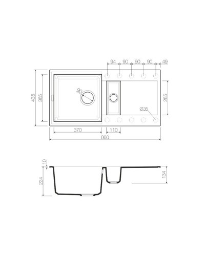 Кухонная мойка белый Tetogranit Omoikiri Sakaime 86-2-WH