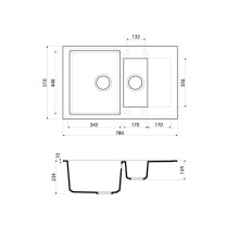 Кухонная мойка карамель Artgranit Omokiri Daisen 78-2-CA