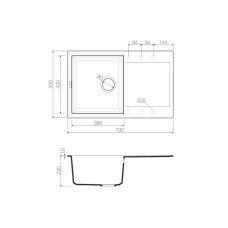 Кухонная мойка шампань Tetogranit Omoikiri Sakaime 79-СH