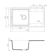 Кухонная мойка белый Tetogranit Omoikiri Sakaime 78-WH
