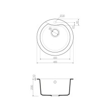 Кухонная мойка черный Tetogranit Omoikiri Yasugata 48R-BL