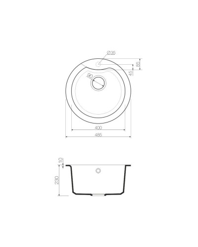 Кухонная мойка черный Tetogranit Omoikiri Yasugata 48R-BL