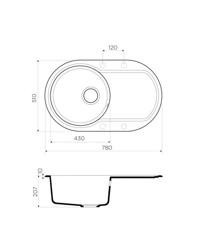 Кухонная мойка черный Artgranit Omoikiri Manmaru 78-BL