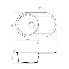Кухонная мойка карамель Artgranit Omoikiri Manmaru 78-CA