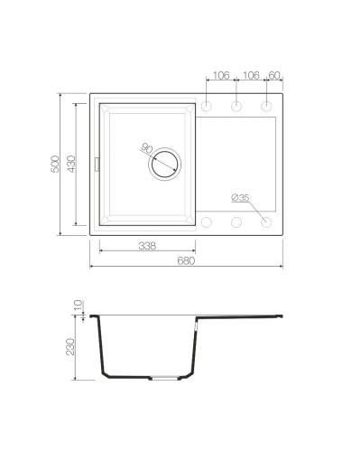 Кухонная мойка белый Tetogranit Omoikiri Sakaime 68-WH