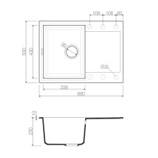 Кухонная мойка темный шоколад Tetogranit Omoikiri Sakaime 68-DC