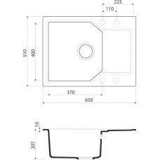 Кухонная мойка ваниль Artgranit Omoikiri Yonaka 65-BE