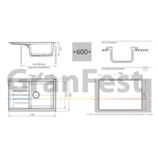Кухонная мойка бежевый GranFest Practic GF-P760L