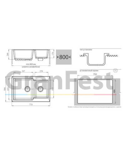 Кухонная мойка салатовый GranFest Practic GF-P780K