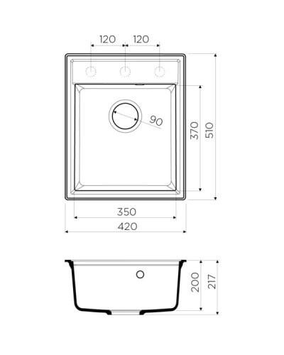 Кухонная мойка марципан Artgranit Omoikiri Daisen 42-MA