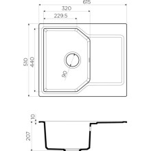 Кухонная мойка марципан Artgranit Omoikiri Yonaka 61-MA