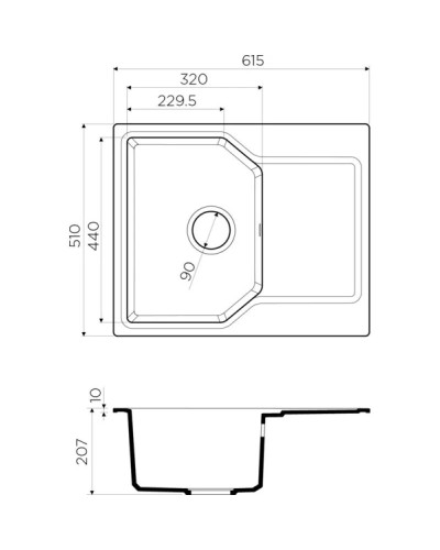 Кухонная мойка пастила Artgranit Omoikiri Yonaka 61-PA