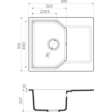 Кухонная мойка карамель Artgranit Omoikiri Yonaka 61-CA