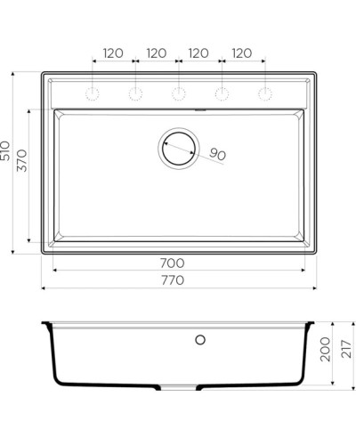 Кухонная мойка марципан Artgranit Omoikiri Daisen 77-MA