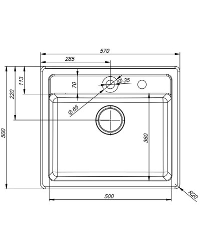 Кухонная мойка белый IDDIS Vane G V05W571I87
