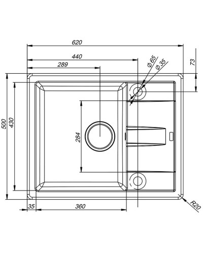 Кухонная мойка шоколад IDDIS Vane G V32C621I87