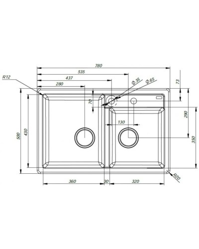 Кухонная мойка серый IDDIS Vane G V22G782I87