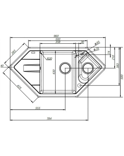 Кухонная мойка шоколад IDDIS Vane G V36C965I87