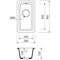 Кухонная мойка черный IDDIS Tanto TU1B261I87