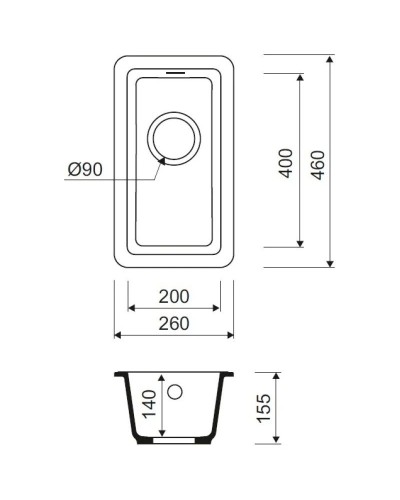 Кухонная мойка черный IDDIS Tanto TU1B261I87