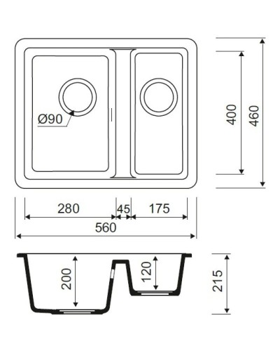 Кухонная мойка песок IDDIS Tanto TU4P565I87