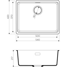 Кухонная мойка бежевый Artgranit Omoikiri Kata 54-U-SA