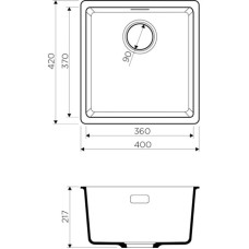 Кухонная мойка черный Artgranit Omoikiri Kata 40-U-BL