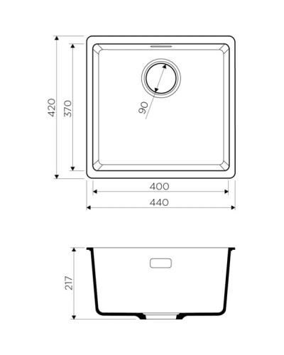 Кухонная мойка черный Artgranit Omoikiri Kata 44-U-BL