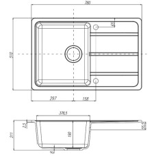 Кухонная мойка серый шелк Акватон Аманда 1A712832AD250