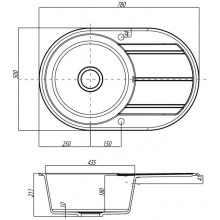 Кухонная мойка графит Акватон Амира 1A712932AI210