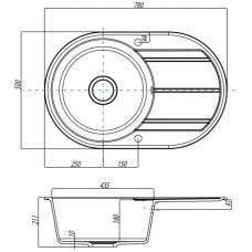 Кухонная мойка графит Акватон Амира 1A712932AI210