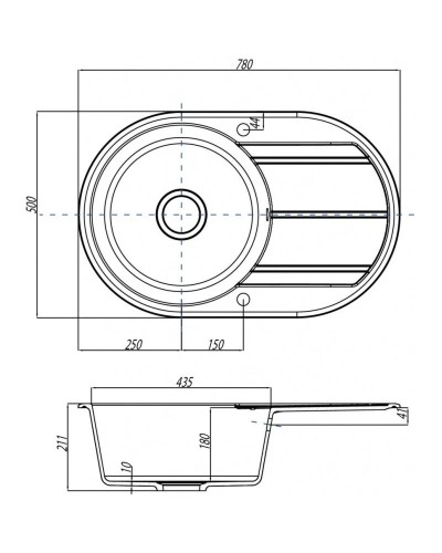 Кухонная мойка графит Акватон Амира 1A712932AI210