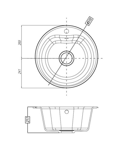 Кухонная мойка серый Акватон Мида 1A712732MD230